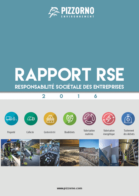 Rapport RSE 2016  Pizzorno Environnement